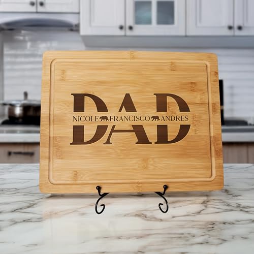 Tabla de cortar personalizada para papá, regalo para el Día del Padre, tabla de madera personalizada con diseño 'Dad' miniatura 5