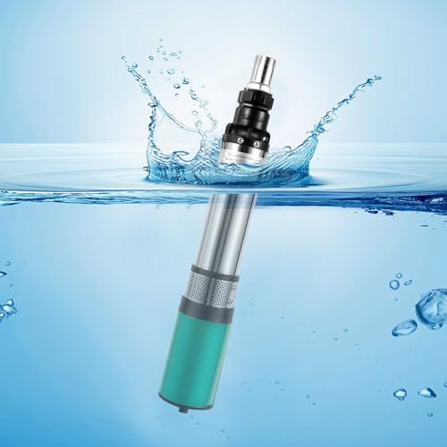 Tiefbrunnenpumpe, Tauchpumpe 3m³/h, Edelstahl Tauchpumpe mit 25m Förderhöhe, DC 24V Elektro-Pumpe für Brunnen, Garten, Landwirtschaft, Flüsse