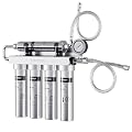 Vortopt Under Sink Water Filtration System,NSF Certified to Standards, Stainless Steel Water Filter,0.01?m Fine Filtration,Retains Beneficial Minerals,with Pressure Gauge,U2 (5 Filters)