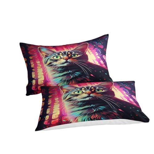 Housse de couette chat en microfibre douce et zippée 3D - 6