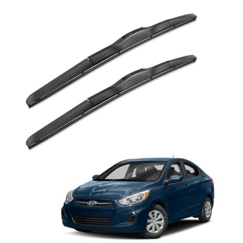 Image of Oshotto Frameless (O.E.M Type) Wiper Blades Compatible with Hyundai Accent (20 inch / 18 inch)