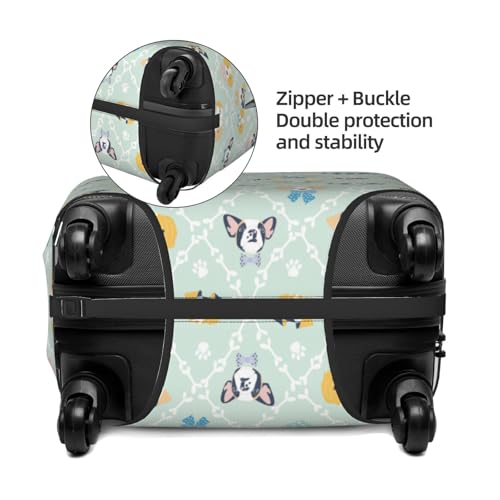 Different Breeds Of Dogs Print Luggage Cover For Suitcase,Washable Elastic Travel Suitcase Protector With Zipper Closure And Bottom Buckle – Fits 18-32" Luggage-Large2