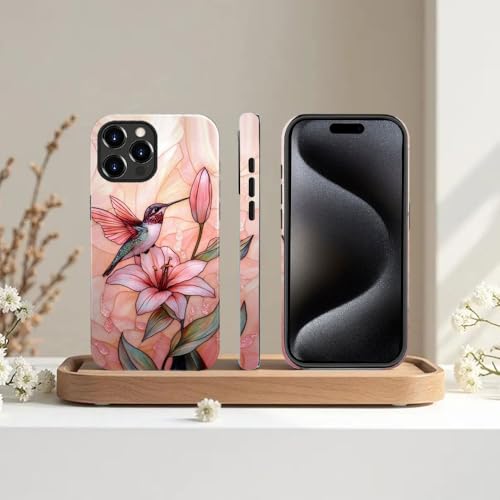 Coque iPhone 16 compatible protection complète en TPU souple rose oiseau fleuri - 5
