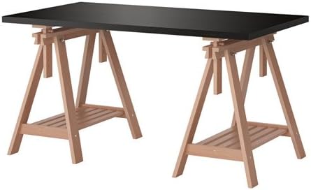 Ikea LINNMON/FINNVARD - Table, black-brown, beech - 150x75 cm