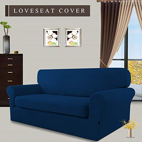 Image of Easy-Going 2 Pieces Stretch Loveseat Couch Sofa Slipcover Washable
