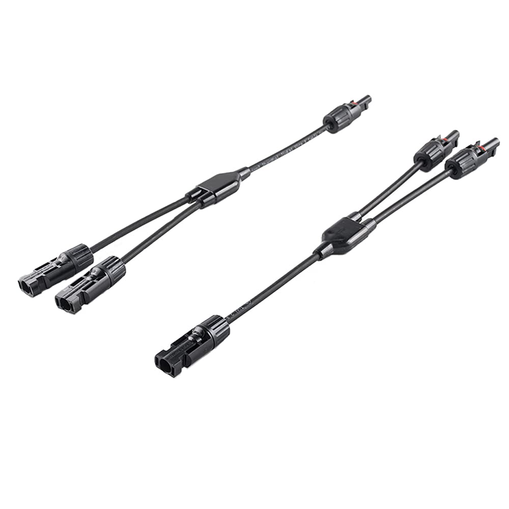 Offgridtec® 2-way junction sockets, Y-plug, solar plug, including 34 cm, 6 mm² cable extension, 2-way incl. cable extension 34 cm
