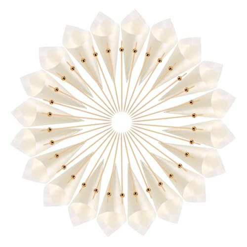 LOORGVEL Set de Cônes Bois Jetables avec Bâtonnets à Apéritif pour Glace Fêtes et Traiteur Accessoires Polyvalents pour Bar et Restaurant