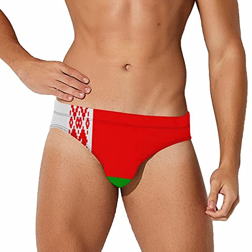 Calculay Belarusian Flag Men's Swimming Trunks,Beach Shorts Stretch Swimsuit Quick Dry