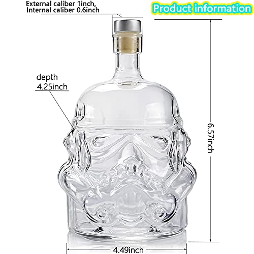 Whiskyflasche Karaffe Dekanter mit 2 Gläsern, Whiskygläser, Whiskykaraffe für Wein, Likör, Scotch, Bourbon, Brandy, 750 ml