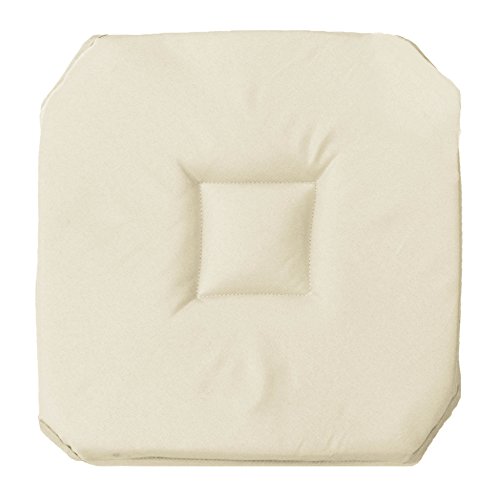 L'harmonie du décor  - 1721621, Cojin De Silla con 4 Volant, 36 X 36 X 3.5 Cm, Essentiel, Poliéster Liso, Beige