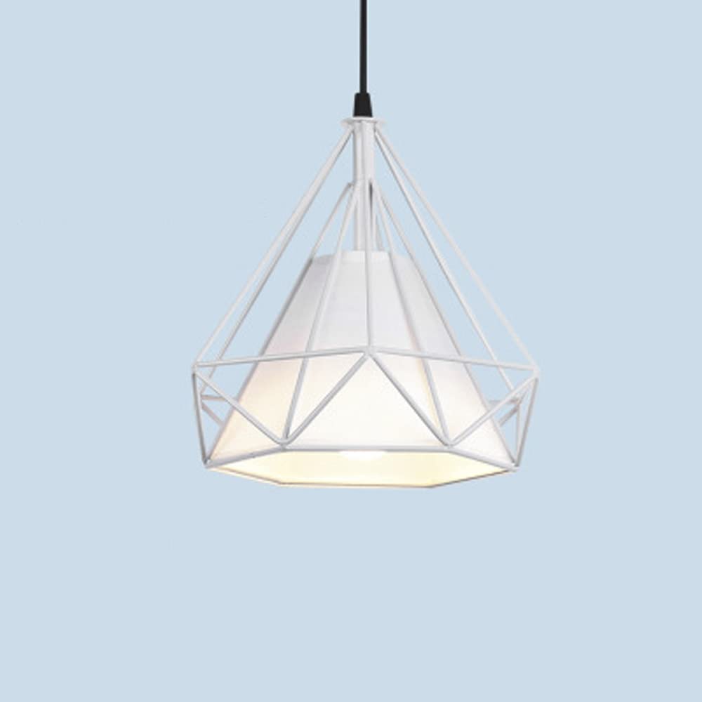 Mengjay Ceiling Light Black Wire Lamp Retro Vintage,Pendant Light Modern Matt Metal,Pendant Light, E27 Industrial Vintage Style Lampshade (White)