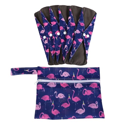 HONITANO Compresas Menstruales Reutilizables de Bambú Activo con Bolsa Absorbentes y Cómodas para Higiene Femenina Viajes y Uso Diario