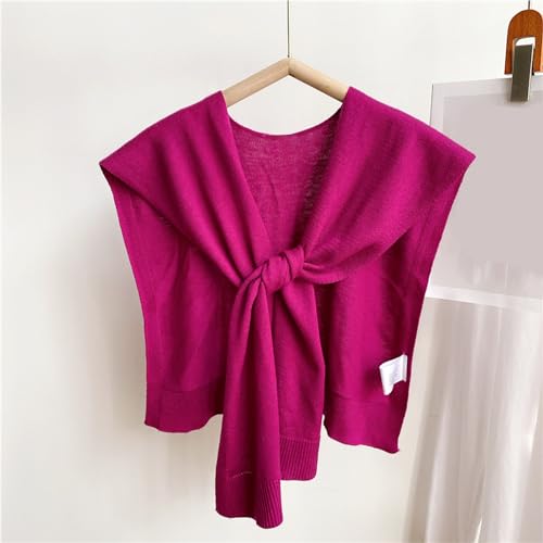 Plain Sweater Shawl Wraps for Women Sweater Knit Knotted Shawls Travel Casual Scarf Cape Shoulder Tops Fashion Wrap2