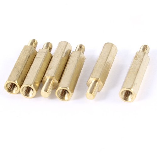 Aexit 6pcs 26mm Nuts Length Hex Cylinder Copper Column Stud 3mm Panel Nuts x 6mm