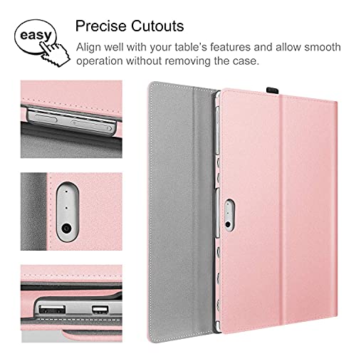 Image of Fintie Case for 12.3 Inch Microsoft Surface Pro 7 Plus, Surface Pro 7, Surface Pro 6, Pro 5, Pro 4, Pro 3 - Portfolio Business Cover with Pocket, Compatible with Type Cover Keyboard (Rose Gold)
