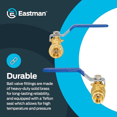 Image of Eastman 3 /8 Inch IPS Heavy Duty Full Port Ball Valve, Brass Plumbing Fitting, 20043LF