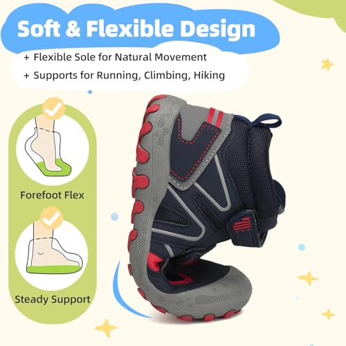 Image of Mishansha Kids Water Resistant Hiking Boots, Boys Girls Anti Collision Anti-Skid Athletic Outdoor Ankle Adventure Trekking Shoes
