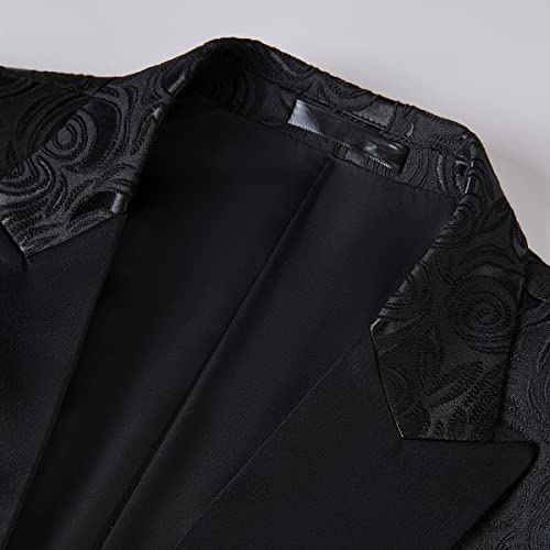 YFFUSHI Men's Notched Lapel Tuxedo Suit Jacket One Button Blazer for Wedding Prom Dinner Party3