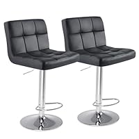 DUMOS barhocker 2er Set, moderner Stil barstuhl höhenverstellbar 60-80 cm, Metallbeine bar hocker, hocker küche, hoch barhocker mit lehne, geeignet für Bar, Küche und Wohnzimmer bar Stool (Schwarz)