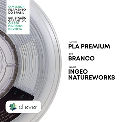 FILAMENTO PLA CLIEVER 3D 1KG - 1,75mm - BRANCO
