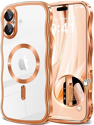 GVIEWIN iPhone 17 MagSafe Protective Case – Clear + Orange