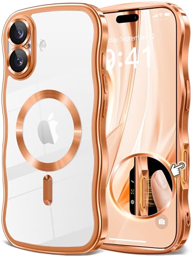GVIEWIN for iPhone 17 Case Compatible with MagSafe Cute Wave Frame