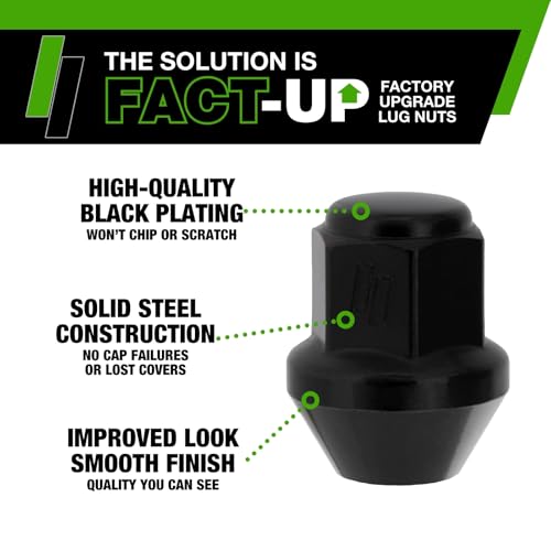 Image of DPAccessories Lug Nuts Compatible with 2011-2023 Dodge Challenger | Black OEM Style | for Factory Aluminum Wheels Only | Set of 20 Wheel Nuts | DDOCHL02F-BK /1