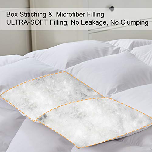 Cohome King 2100 Series Cooling Comforter Down Alternative Quilted Duvet Insert With Corner Tabs All-Season - Soft Luxury Hotel Comforter - Breathable - Reversible - Machine Washable - White #TOP2