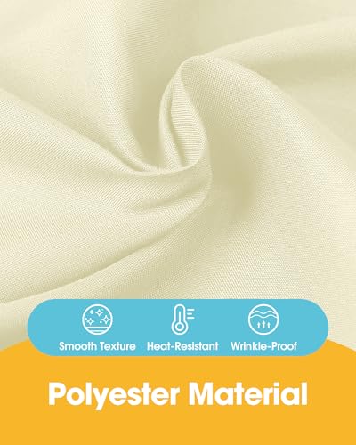 Image of Niuara Ivory Polyester Table Cloth, 6 Pack, 60 x 84 in | Rectangle, 5 ft Tables, Washable, Wrinkle Resistant, Weddings Parties