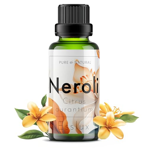 Image of Esslux Neroli Essential Oil - Boosts Sleep Quality and Moisturizes Skin - Neroli Oil for Relaxing Bedtime - 100 Therapeutic Grade for Aromatherapy and Topical Use - 90ml