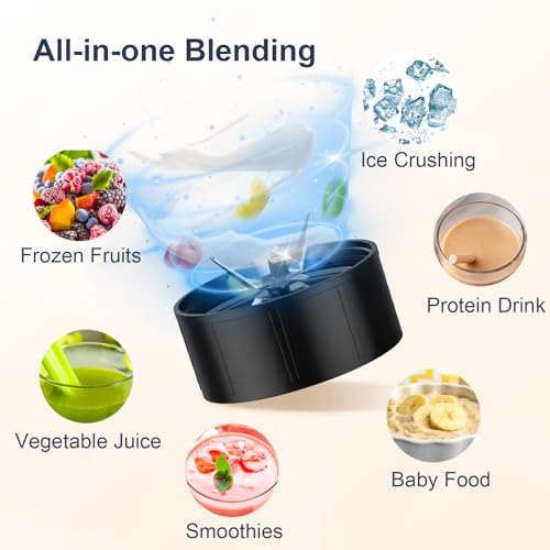 KOIOS Smoothie Blender, 900W Personal Blender for Shakes and Smoothies Kitchen with 2 No-BPA 22oz Portable Cups, Single Serve Smoothies Maker Mixer for Juices, Nutritious Recipe, Sliver