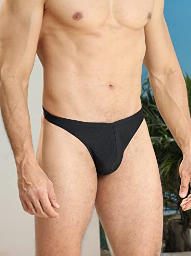 EASEJUICY Mens Swim Thong Sexy Swimwear Bikini Swimsuit Swimming Briefs String Bright Fabric with Drawstring Swim Tanga - Image 4