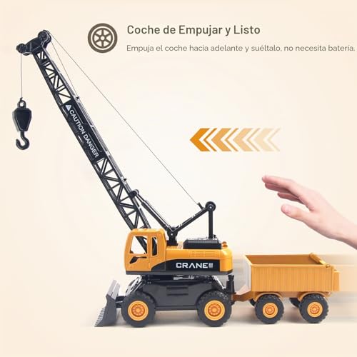 Miniatura 3 de Jenilily Grúa Juguete Grúa Carro De Construcción Juguete Camión Niños Coche Juguete Niños A Partir De 3 Años, 2024-07b1