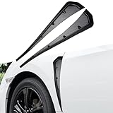ijuicy 2 PCS Car Fender Side Vents, Carbon Fiber Spoiler Body Fender Decorative Stickers, Air Flow Intake Hole Grille Carbon Fiber Car Accessories, for Most Cars (Carbon Fiber Black)