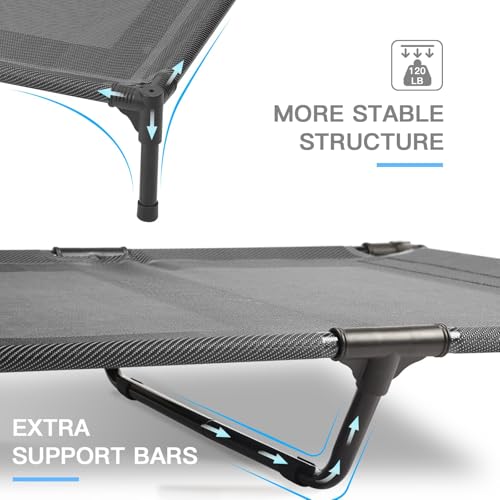 suddus Elevated Dog Bed Waterproof Outdoor, Portable Raised Dogs Beds, Dogs Beds Off the Floor, Dog Bed Easy Clean Indoor or Outdoor Use, Large, Grey by suddus - Image 2