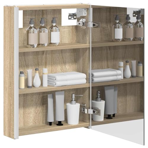Armoire miroir salle de bain murale avec éclairage LED intégré