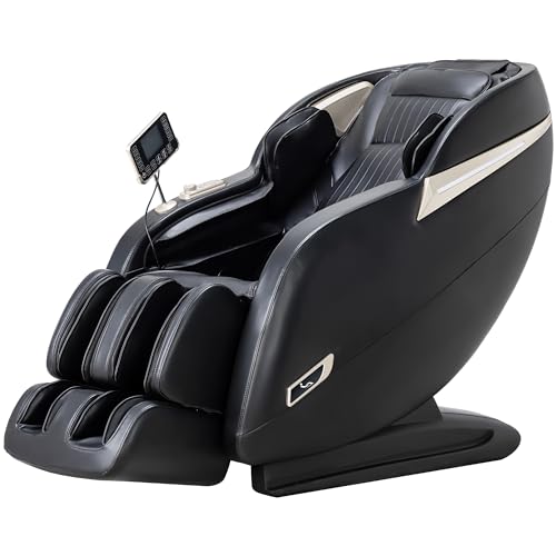 MassaMAX Full Body Massage Chair, Zero Gravity Recliner with Yoga Stretch, SL Track, Airbags, Heating, and Foot Massage (Black)