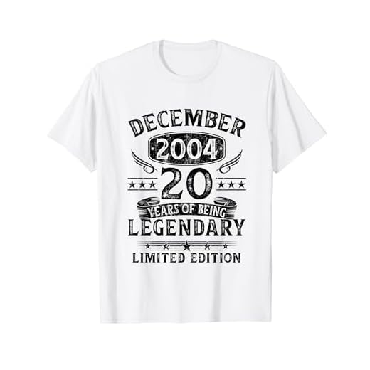 Regalo 20 Años Hombre Mujer Fabricado En Diciembre 2004 Camiseta