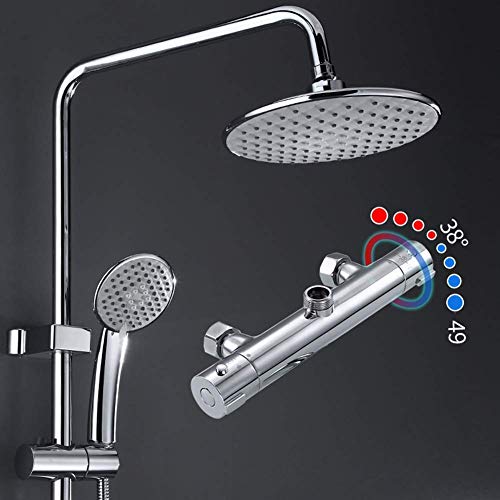 Système de douche thermostatique 38° chromé avec douche de tête - 3