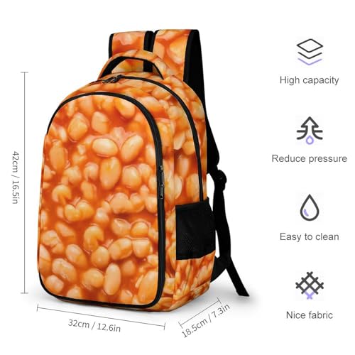 Baked Beans Backpack Large Capacity Lightweight Backpack Laptop Backpack For Unisex2
