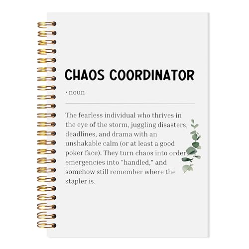 LADOCK Chaos Coordinator Definition Spiral Notebook, Chaos Coordinator Gifts for Women Men Journal, Appreciation Gifts for Coworker Boss Leader Manager, Funny Office Notebook Journal, 5.5x8.3 Inch