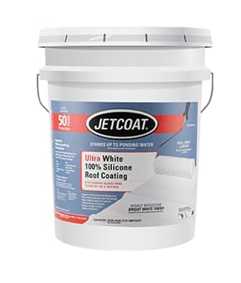 Jetcoat Ultra White 100% Silicone Roof Coating, 50-Year, 4.75 gal