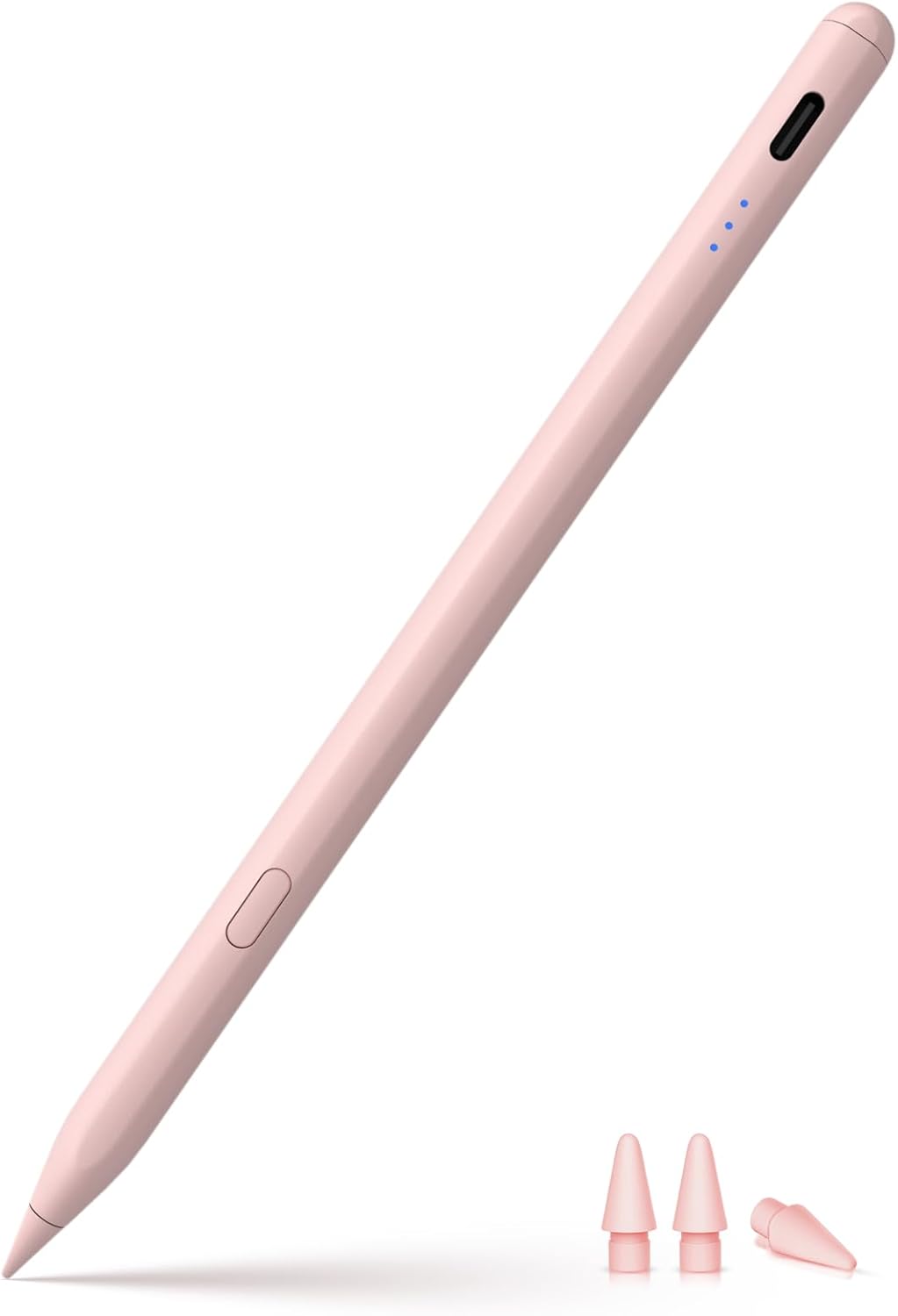 KEEPRO Stylus Pen in pink, with three extra tips shown next to it.