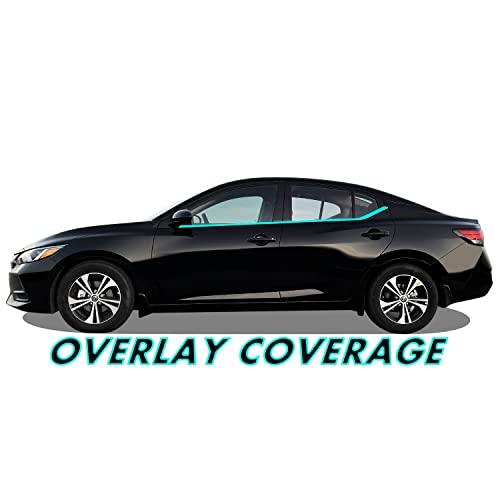 SlickMod Chrome Delete Blackout Vinyl Overlay for 2020-2022 Nissan Sentra Window Trim (Matte Black)