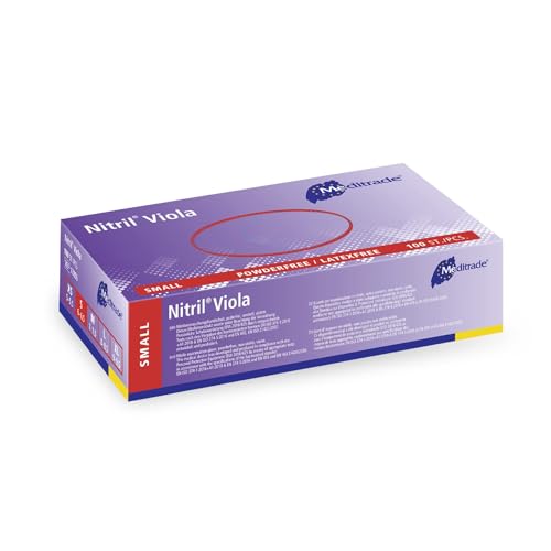 Nitril® Viola Untersuchungshandschuh aus reinem Nitril violett, puderfrei, klein (6–65)