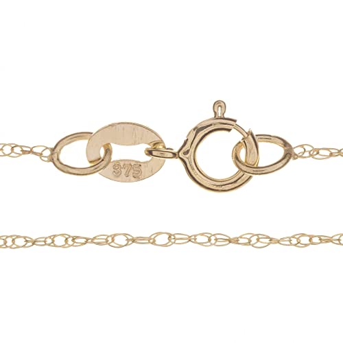 Markylis - Solid Italian 9ct Yellow Gold Fine Twisted Prince of Wales Twist Rope Style Chain Jewellery Necklace for Woman and Ladies - 0.8mm - 18inch - 18"