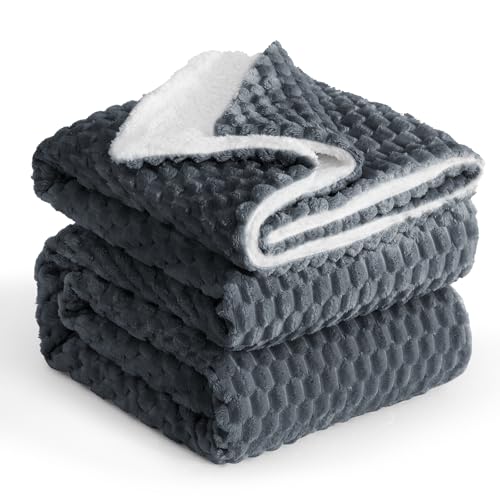 Aisbo Sherpa Kuscheldecke Flauschig 230x270 cm Grau, Winter Warme Dicke Decke als Sofadecke Couchdecke Winterdecke, Wohndecke Wohn Wohn- &...
