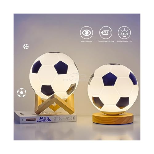 Lámpara de mesa pequeña con forma de vaso de fútbol blanca para escritorio 4