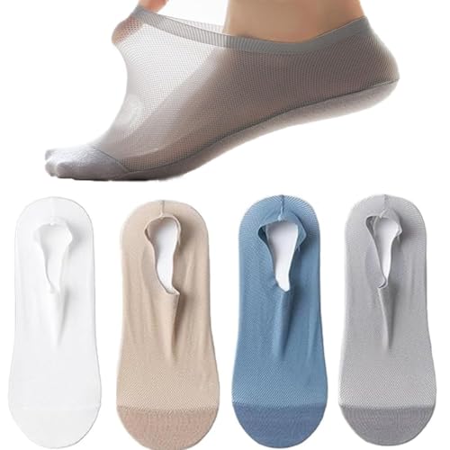 Zeanaturals Ultra Thin Liner Non Slip No Show Socks, Soft Breathable Ice Silk Sock, Unisex Low Cut Liner Sock