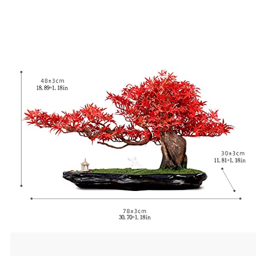 Künstlicher Bonsai Baum Künstlicher Baum Bonsai Chinesische Landschaft Simulation Grünpflanzen Kieselsteine Keramik Figuren Zen Simulation Baum Topfpflanzen - Image 3